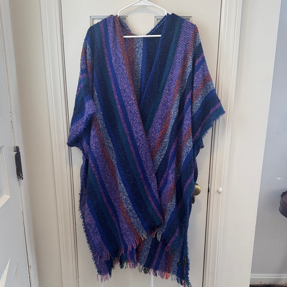 Vintage Multicolor Striped Poncho